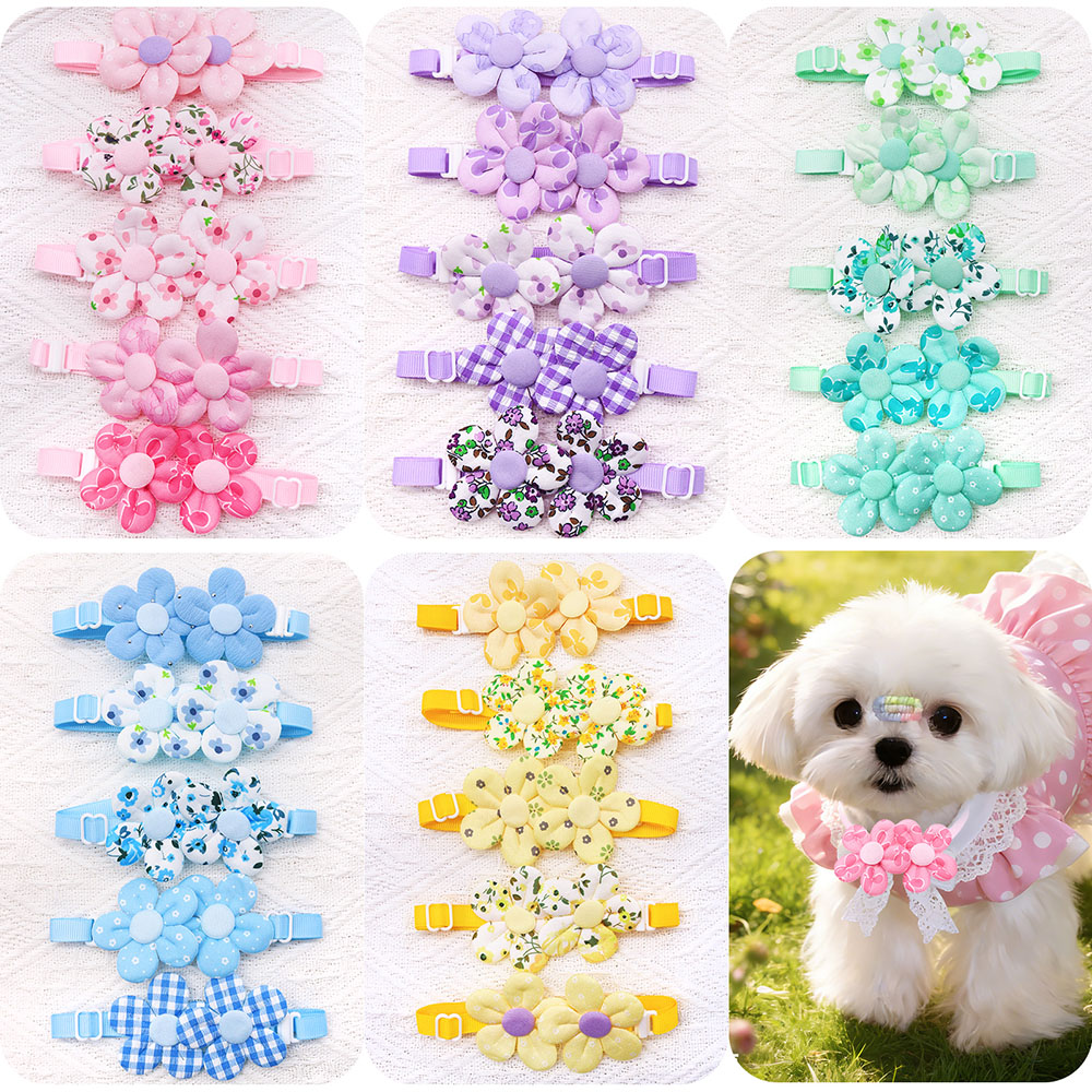 Pet Supplies Coupon - 10PCS Flower Shape Sweet Dog Bowties