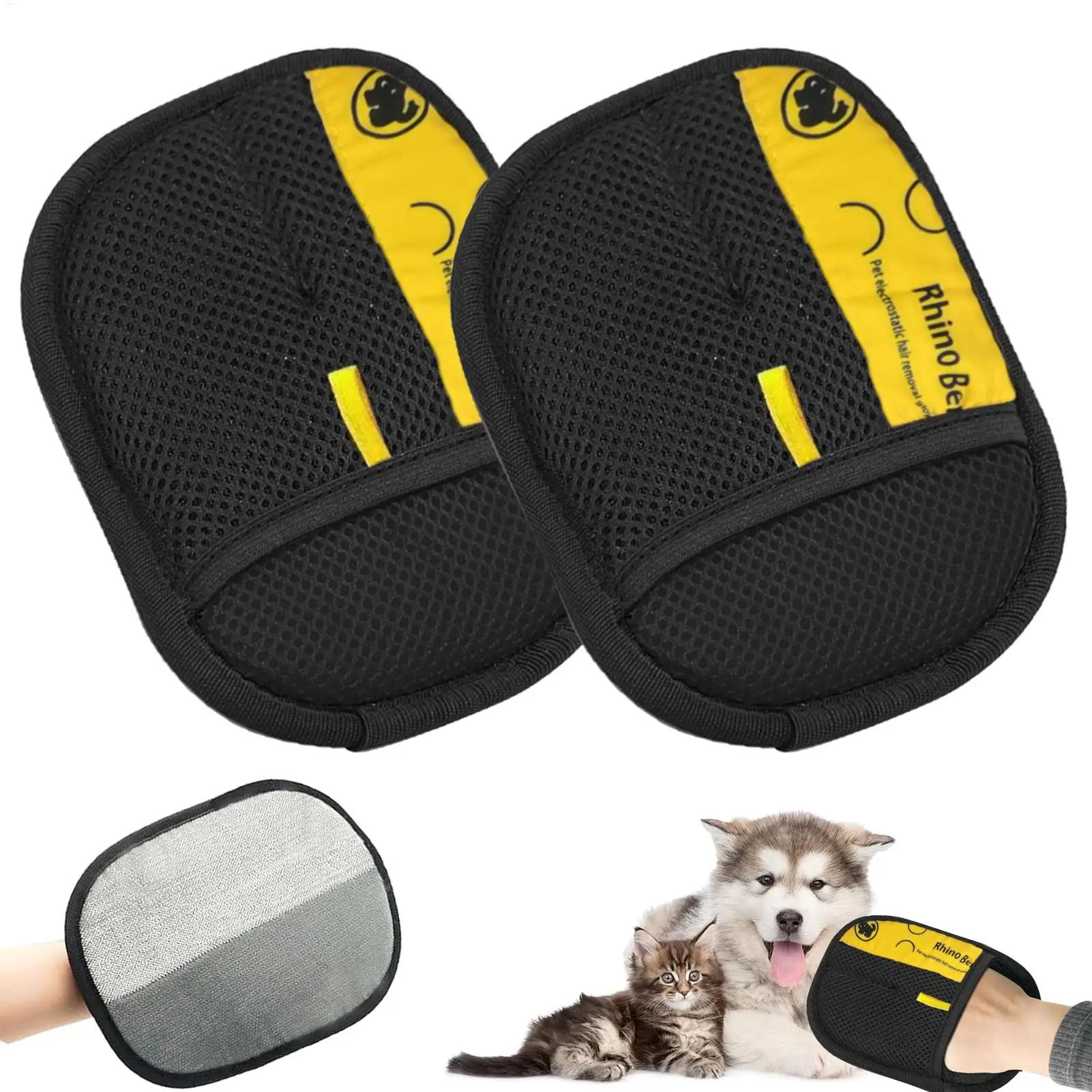 Pet Grooming Glove - 2pcs Cat Grooming Gloves Electrostatic Pet
