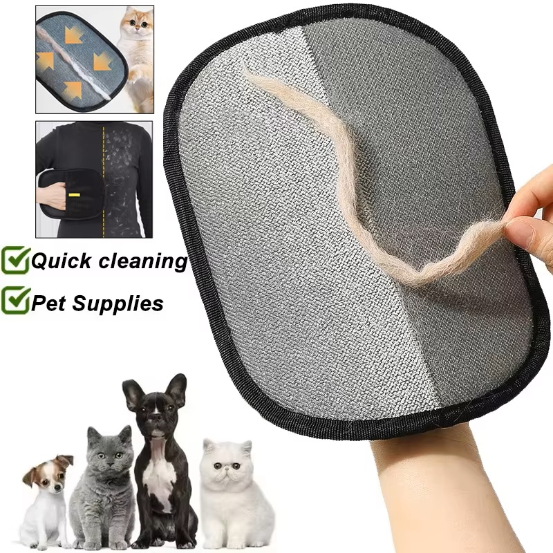 Pet Grooming Glove - Pet Hair Removal Tool Reusable Static