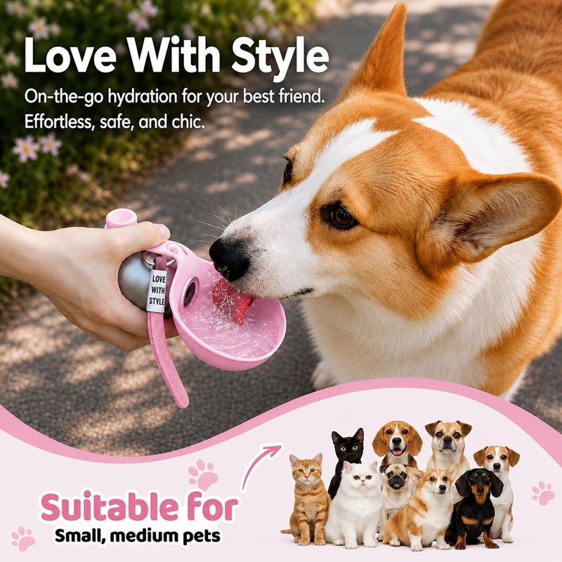 Dog Water Bottle Stainless Ste - đánh giá và giá Pet Supplies Dropshipping